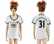 Wholesale Cheap Women's Manchester United #31 Schweinsteiger Sec Away Soccer Club Jersey
