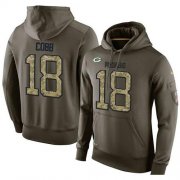 Wholesale Cheap NFL Men's Nike Green Bay Packers #18 Randall Cobb Stitched Green Olive Salute To Service KO Performance Hoodie