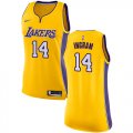 Wholesale Cheap Nike Los Angeles Lakers #14 Brandon Ingram Gold Women's NBA Swingman Icon Edition Jersey