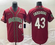 Wholesale Cheap Men's Mexico Baseball #43 Patrick Sandoval Number 2023 Red World Classic Stitched Jersey