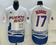 Wholesale Cheap Mens Puerto Rico Baseball #17 Jose Berrios Number 2023 White World Baseball Classic Stitched Jersey