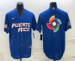 Wholesale Cheap Men's Puerto Rico Baseball 2023 Royal World Big Logo With Patch Classic Stitched Jerseys