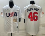 Wholesale Cheap Mens USA Baseball #46 Paul Goldschmidt Number 2023 White World Baseball Classic Stitched Jersey