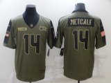 Wholesale Cheap Men's Seattle Seahawks #14 DK Metcalf Nike Olive 2021 Salute To Service Limited Player Jersey