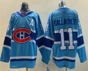 Wholesale Cheap Men's Montreal Canadiens #11 Brendan Gallagher Blue 2022 Reverse Retro Stitched Jersey