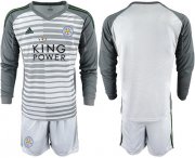 Wholesale Cheap Leicester City Blank Grey Goalkeeper Long Sleeves Soccer Club Jersey
