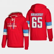 Wholesale Cheap Washington Capitals #65 Andre Burakovsky Red adidas Lace-Up Pullover Hoodie