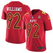 Wholesale Cheap Nike Jets #92 Leonard Williams Red Men's Stitched NFL Limited AFC 2017 Pro Bowl Jersey