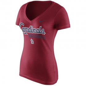 Wholesale Cheap St. Louis Cardinals Nike Women\'s New Practice V-Neck T-Shirt Red