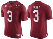 Wholesale Cheap Men's Alabama Crimson Tide #3 Calvin Ridley Red 2017 Championship Game Patch Stitched CFP Nike Limited Jersey