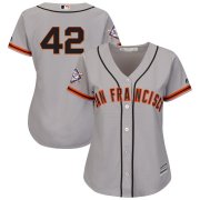 Wholesale Cheap San Francisco Giants #42 Majestic Women's 2019 Jackie Robinson Day Official Cool Base Jersey Gray