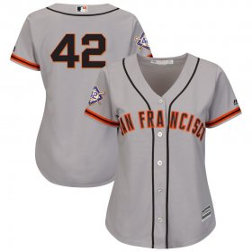 Wholesale Cheap San Francisco Giants #42 Majestic Women\'s 2019 Jackie Robinson Day Official Cool Base Jersey Gray