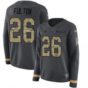 Wholesale Cheap Nike Titans #26 Kristian Fulton Anthracite Salute to Service Women's Stitched NFL Limited Therma Long Sleeve Jersey
