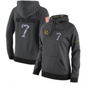 Wholesale Cheap NFL Women's Nike Pittsburgh Steelers #7 Ben Roethlisberger Stitched Black Anthracite Salute to Service Player Performance Hoodie