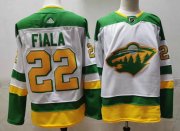 Wholesale Cheap Men's Minnesota Wild #22 Kevin Fiala 2021 White Retro Stitched NHL Jersey