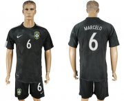 Wholesale Cheap Brazil #6 Marcelo Black Soccer Country Jersey