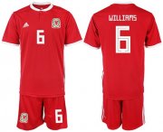 Wholesale Cheap Wales #6 Williams Home Soccer Country Jersey