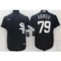 Wholesale Cheap Men's Chicago White Sox #79 Jose Abreu Black Cool Base Stitched Nike Jersey