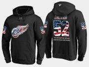 Wholesale Cheap Red Wings #52 Jonathan Ericsson NHL Banner Wave Usa Flag Black Hoodie