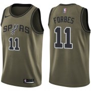 Wholesale Cheap Men's Nike San Antonio Spurs #11 Bryn Forbes Green Basketball Swingman Salute to Service Jersey