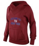 Wholesale Cheap Women's New York Giants Heart & Soul Pullover Hoodie Red