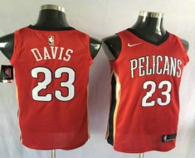 Wholesale Cheap Men\'s New Orleans Pelicans #23 Anthony Davis New Red 2017-2018 Nike Swingman Stitched NBA Jersey