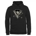 Wholesale Cheap Men's Pittsburgh Penguins Black Rink Warrior Pullover Hoodie