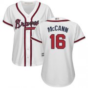 Wholesale Cheap Braves #16 Brian McCann White Home Women's Stitched MLB Jersey