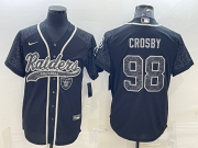 Wholesale Cheap Men's Las Vegas Raiders #98 Maxx Crosby Black Reflective Limited Stitched Football Jersey