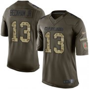 Wholesale Cheap Nike Browns #13 Odell Beckham Jr Green Men's Stitched NFL Limited 2015 Salute to Service Jersey
