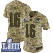 Wholesale Cheap Nike Rams #16 Jared Goff Camo Super Bowl LIII Bound Women's Stitched NFL Limited 2018 Salute to Service Jersey