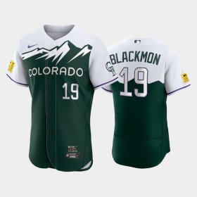 Wholesale Men\'s Colorado Rockies #19 Charlie Blackmon 2022 Green City Connect Flex Base Stitched Jersey