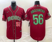 Wholesale Cheap Men's Mexico Baseball #56 Randy Arozarena Number 2023 Red World Classic Stitched Jersey1