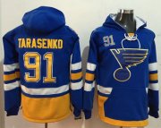 Wholesale Cheap Blues #91 Vladimir Tarasenko Light Blue Name & Number Pullover NHL Hoodie