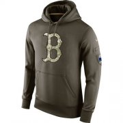 Wholesale Cheap Men's Boston Red Sox Nike Olive Salute To Service KO Performance Hoodie