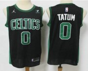 Wholesale Cheap Men's Boston Celtics #0 Jayson Tatum Black 2021 Brand Jordan Swingman Stitched NBA Jersey With NEW Sponsor Logo