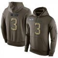 Wholesale Cheap NFL Men's Nike Seattle Seahawks #3 Russell Wilson Stitched Green Olive Salute To Service KO Performance Hoodie