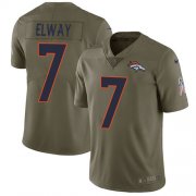 Wholesale Cheap Nike Broncos #7 John Elway Olive Men's Stitched NFL Limited 2017 Salute to Service Jersey