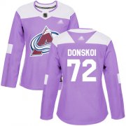 Wholesale Cheap Adidas Avalanche #72 Joonas Donskoi Purple Authentic Fights Cancer Women's Stitched NHL Jersey