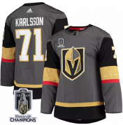 Wholesale Cheap Men's Vegas Golden Knights #71 William Karlsson Gray 2023 Stanley Cup Champions Stitched Jersey