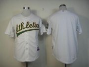 Wholesale Cheap Athletics Blank White Cool Base Stitched MLB Jersey