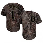 Wholesale Cheap Tigers #1 Josh Harrison Camo Realtree Collection Cool Base Stitched MLB Jersey