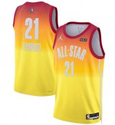 Wholesale Cheap Men's 2023 All-Star #21 Joel Embiid Orange Game Swingman Stitched Basketball Jersey
