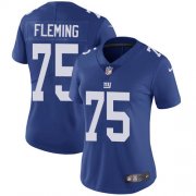Wholesale Cheap Nike Giants #75 Cameron Fleming Royal Blue Team Color Women's Stitched NFL Vapor Untouchable Limited Jersey