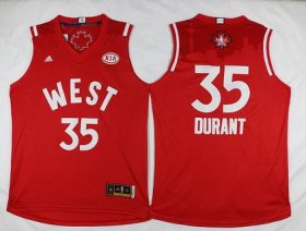 Wholesale Cheap 2015-16 NBA Western All-Stars Men\'s #35 Kevin Durant Revolution 30 Swingman Red Jersey
