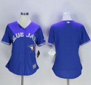 Wholesale Cheap Blue Jays Blank Blue Women's Fashion Stitched MLB Jersey