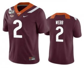 Wholesale Cheap Men\'s Virginia Tech Hokies #2 Jeremy Webb Maroon 150th College Football Nike Jersey