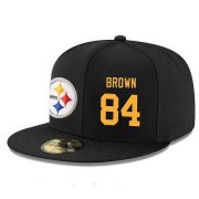 Wholesale Cheap Pittsburgh Steelers #84 Antonio Brown Snapback Cap NFL Player Black with Gold Number Stitched Hat