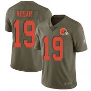 Wholesale Cheap Nike Browns #19 Bernie Kosar Olive Men's Stitched NFL Limited 2017 Salute To Service Jersey