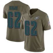 Wholesale Cheap Nike Eagles #62 Jason Kelce Olive Men's Stitched NFL Limited 2017 Salute To Service Jersey
